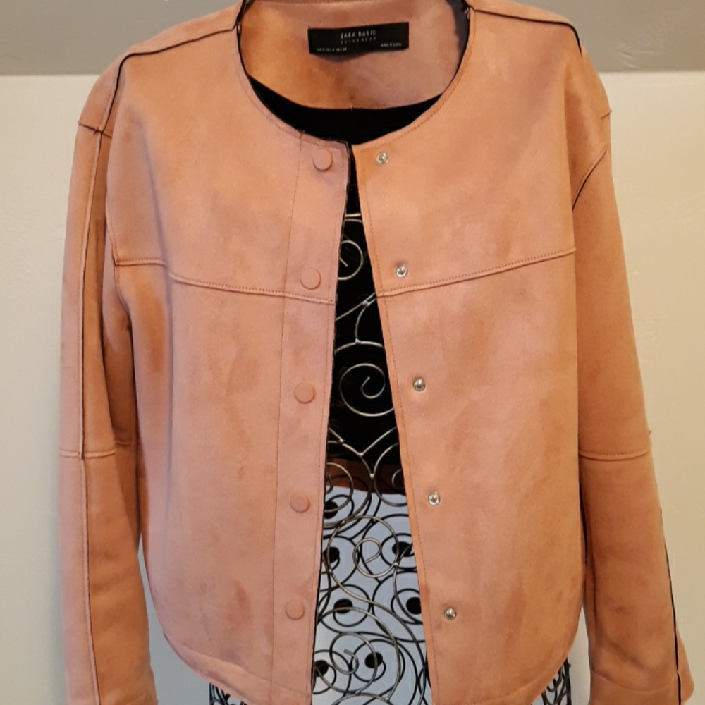 Zara Pink Suede Jacket